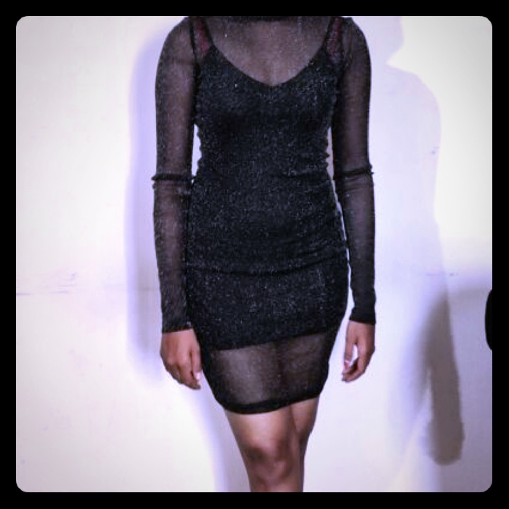 Glitter mesh overlay